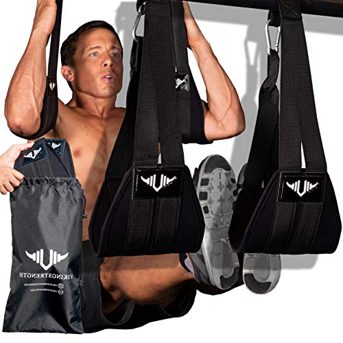 Vikingstrength AB straps - Home Gym Exerciser Ab Slings pair for pull up bar - Hanging Leg Raiser Fitness for six pack - Workout Equipment for Men & Women + Bonus Bag