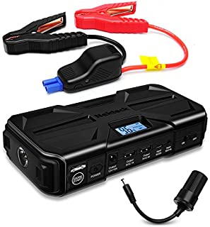 Nekteck 800A Peak 20000mAh Multifunction Car Jump Starter (Jump starts all Gas or 5.5L Diesel Engine) High Capacity Portable Battery with Dual USB Charging Output,Built in LED Flashlight,Black