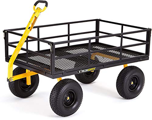 Gorilla Carts GOR1400-COM Heavy-Duty Steel Utility Cart with Removable Sides and 15