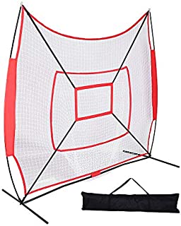 TimmyHouse Baseball Softball Practice Hitting Batting Pitching Training Net Bow Frame W/Bag