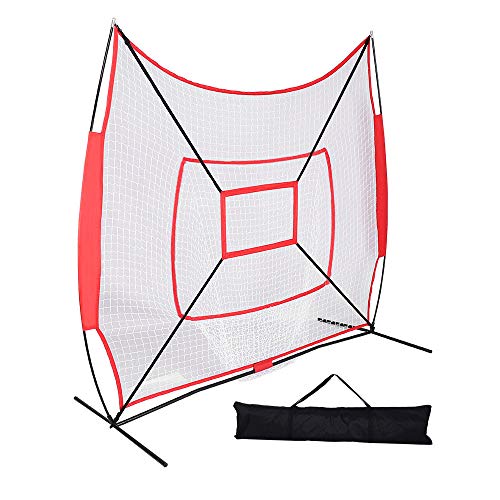 TimmyHouse Baseball Softball Practice Hitting Batting Pitching Training Net Bow Frame W/Bag