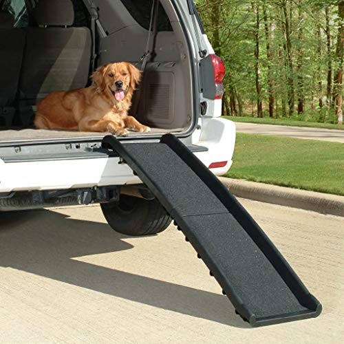 PetSafe Happy Ride Folding Dog Ramp - Portable Lightweight Dog and Cat Ramp - Great for Cars, Trucks and SUVs - Durable Pet Ramp Supports Upto 150 lb - Side Rails and High Traction Surface Design