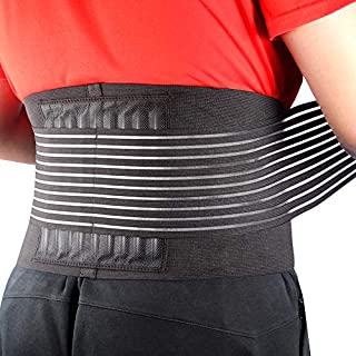 Cotill Back Brace Lumbar Lower Belt Brace and 8 Stable Splints Support - Dual Adjustable Straps and Breathable Mesh Panels for Back Pain and Stress Relief (S/M)