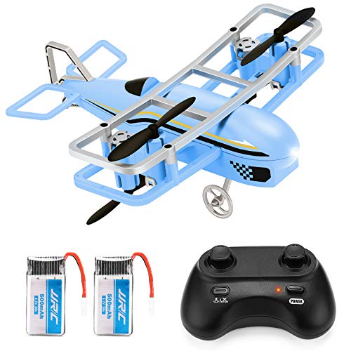 JJRC Mini Drone for Kids, RC Nano Airplane Quadcopter for Beginners with Altitude Hold, Headless Mode, 3D Flip, One Key Take Off and Landing Plane Helicopter Toy with Extra Battery (Blue)