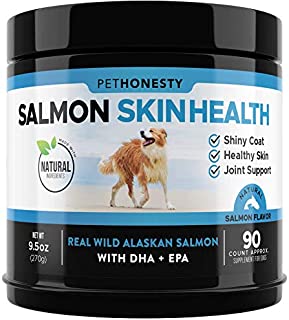 Salmon Oil for Dogs - Omega 3 Fish Oil For Dogs All-Natural Wild Alaskan Salmon Chews Omega 3 for Dogs for Healthy Skin & Coat, Cure Itchy Skin, Dog Allergies, Reduce Shedding - 90 Ct. Fish Oil