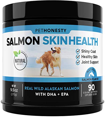 Salmon Oil for Dogs - Omega 3 Fish Oil For Dogs All-Natural Wild Alaskan Salmon Chews Omega 3 for Dogs for Healthy Skin & Coat, Cure Itchy Skin, Dog Allergies, Reduce Shedding - 90 Ct. Fish Oil