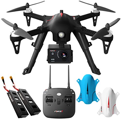 Force1 F100GP Drones with Camera for Adults - 1080p HD Camera Compatible GoPro Drone Long Range Brushless Quadcopter Flying Toy