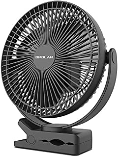 OPOLAR 10000mAh 8-Inch Rechargeable Battery Operated Clip on Fan, 4 Speeds Fast Air Circulating USB Fan, Sturdy Clamp Portable for Outdoor Camping Tent Beach or Treadmill Car Personal Desk