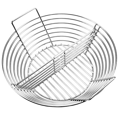 GriAddict Lump Charcoal Basket - Large Big Green Egg Accessories, Stainless Steel Heavy-Duty Construction, Better Airflow, Ash Basket with A Removable Divider, Help You Achieve A Small Area Cooking