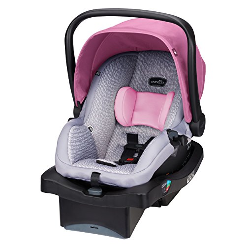 Evenflo LiteMax 35 Infant Car Seat, Easy to Install, Versatile & Convenient, Meets or Exceeds All Federal Safety Standards, Machine-Washable Pads, Full-Coverage Canopy, Azalea Pink