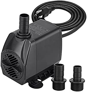 KEDSUM 880GPH Submersible Pump(3500L/H, 100W), Ultra Quiet Water Pump with 10ft High Lift, Fountain Pump with 5.9 ft Power Cord, 3 Nozzles for Fish Tank , Pond , Aquarium, Statuary, Hydroponics