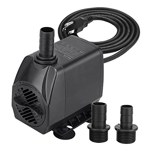 KEDSUM 880GPH Submersible Pump(3500L/H, 100W), Ultra Quiet Water Pump with 10ft High Lift, Fountain Pump with 5.9 ft Power Cord, 3 Nozzles for Fish Tank , Pond , Aquarium, Statuary, Hydroponics