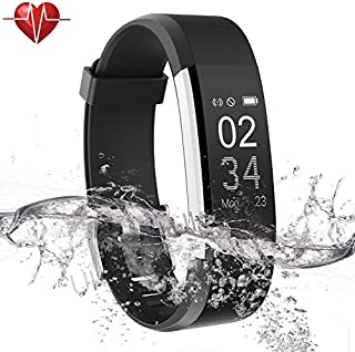 Ulvench Fitness Tracker, Heart Rate Monitor Smart Watch with Calorie Counter Watch Pedometer Sleep Monitor, Step Counter, GPS, IP67 Waterproof Activity Tracker for AndroidiOS Smartphone