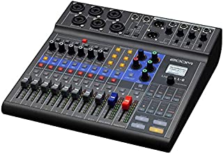 Zoom LiveTrak L-8 Podcast Recorder, Battery Powered, Digital Mixer and Recorder, Music Mixer, Phone Input, Sound Pads, 4 Headphone Outputs, 12-In/4-Out Audio Interface, Built In EQ and Effects