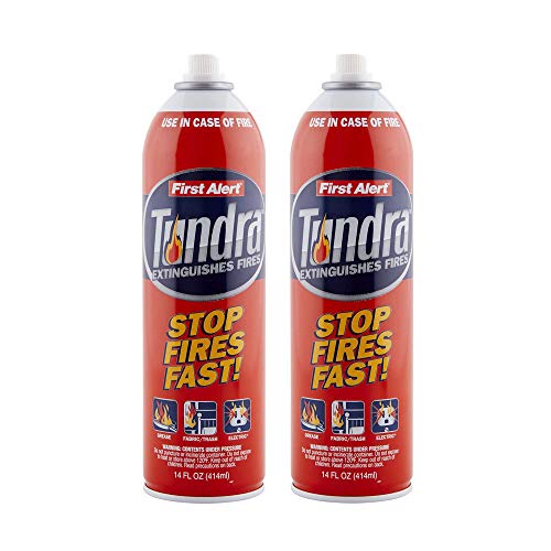 First Alert Fire Extinguisher | Tundra Fire Extinguishing Aerosol Spray, Pack of 2, AF400-2