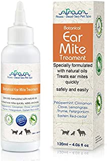 Arava Natural Ear Mite Treatment - for Dogs & Cats - Pet Ear Mites Infection Cleaner - Treat Inaccessible Areas & Prevent Infections - Healthy Safe Formula with Botanical Extracts & Dead Sea Minerals