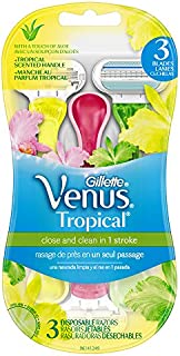 Gillette Venus Tropical Women's Disposable Razor, 3 Count