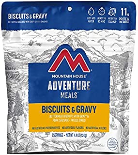 Mountain House Biscuits & Gravy | Freeze Dried Backpacking & Camping Food |2 Servings