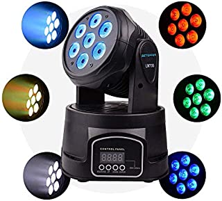 BETOPPER Moving Head Light, 7x8W RGBW DJ lights LED Lights Sound Active Stage Lights Wash Lights DMX 512 Strobe Lighting for Parties, Live, DJ show, Club Bar, Disco, Wedding, Bands