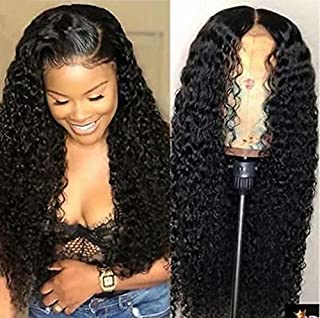 Maxine Curly Lace Front Wigs Human Hair 130% Density Brazilian Virgin Curly Wig with Baby Hair for Black Women Natural Color 14Inch