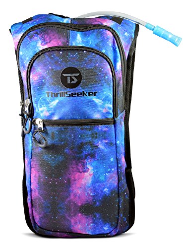 Thrillseeker Rave Hydration Backpack with Style - Has 2L Water Reservoir for festivals, raves, hiking, biking, and more (Heaven)