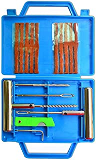 ITEQ T-Handle Tire Plug Kit, 16-Piece Tire Repair Tool Set to Fix Punctures and Plug Flats, Ideal for Car, Truck, RV, Jeep, ATV, Motorcycle, Bicycle, Tractor, Trailer