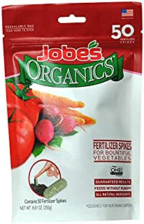 Jobe's Organics Vegetable & Tomato Fertilizer Spikes, 50 Spikes