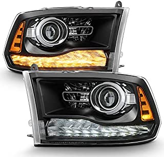 ACANII - For 2009-2018 Dodge Ram 1500 10-18 2500 3500 Upgrade Black Housing LED Turn DRL Projector Headlights Headlamps