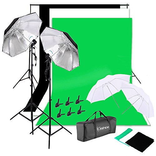 Kshioe 2Mx3M/6.6ftx9.8ft Background Support System 1350W 5500K Umbrella Continuous Lighting Kit for Photo Studio Product, Portrait and Video Shoot Photography