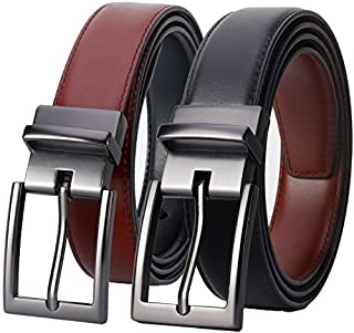 Lavemi Mens Belt Reversible 100% Italian Cow Leather Dress Casual Belts for men,One Reverse for 2 Colors,Trim to Fit(21863-4 110)