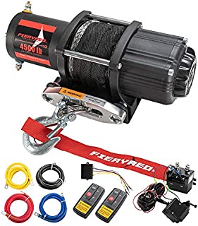 FIERYRED 12V 4500LBS Electric Synthetic Rope ATV Winch Kits