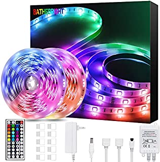 Bathebright 32.8ft Led Strip Lights, RGB Color Changing 300 LEDs Light Strips Kit with 44 Keys Ir Remote for Bedroom, Room, Kitchen