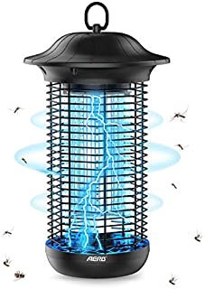 Aerb Bug Zapper, 4000V Powerful Mosquito Zappers with Metal Housing, Outdoor Rainproof Insect Killer, Mosquito lamp, Light-Emitting Flying Insect Trap for Indoor Outdoor (MO-003 Black)