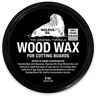 WALRUS OIL - Wood Wax, 3 oz Can, FDA Food-Safe, Cutting Board Wax and Board Cream