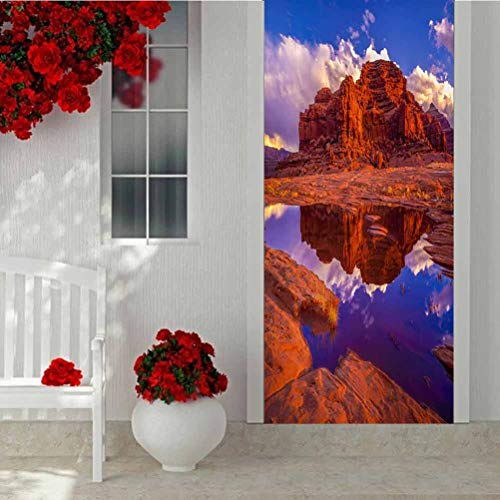 XNBDA 3D Door Mural Decorative Wallpaper Stickers, BLM Land Looking at Dead Horse Point State Park Utah, Self Adhesive Peel and Stick Removable Wallpaper Wall Decal 30.3 x 78.7 Inch