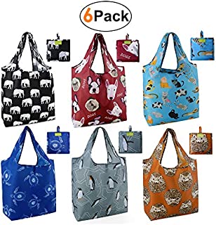 Grocery Bags Reusable Foldable 6 Pack