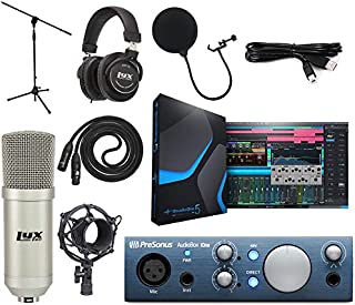 PreSonus AudioBox iOne 2x2 Audio Recording Interface for USB/iPad and iOS Devices Studio Bundle with Studio One Artist Software Pack