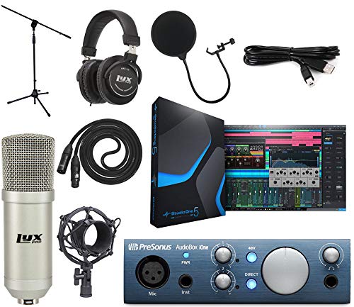 PreSonus AudioBox iOne 2x2 Audio Recording Interface for USB/iPad and iOS Devices Studio Bundle with Studio One Artist Software Pack