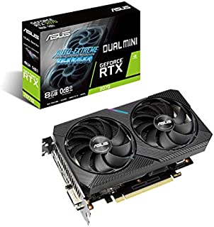 ASUS Dual NVIDIA GeForce RTX 2070 Mini OC Edition Gaming Graphics Card (PCIe 3.0, 8GB GDDR6 Memory, HDMI, DisplayPort, DVI-D, for Intel NUC 9 Extreme Kit and Small Chassis.