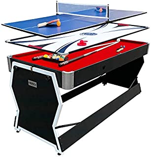 PUCK Cyclone 6-Foot 3-in-1 Multi Game Air Hockey/Billiard Table