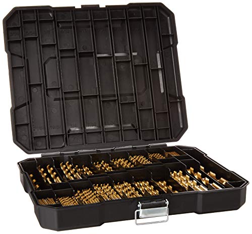 230 Pieces Titanium Twist Drill Bit Set, Anti-Walking 135° Tip High Speed Steel, Size from 3/64