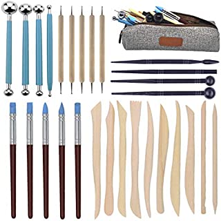 Augernis Polymer Clay Tools,28pcs Modeling Clay Sculpting Tools Set for Pottery Sculpture,Dotting Tools Ball Styluses for Rock Painting Cake Fondant Decoration