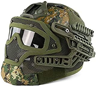 H World Shopping Tactical Protective Helmet Full Face Mask Googgles G4 System Airsoft Paintball Camo Color (DW)