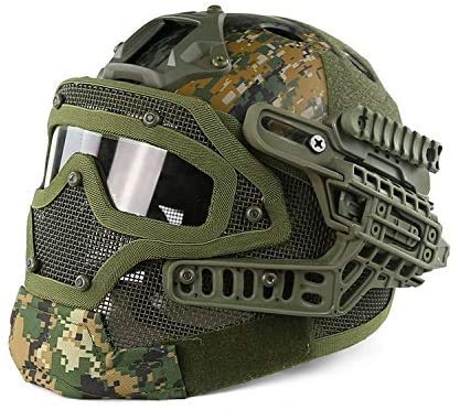 H World Shopping Tactical Protective Helmet Full Face Mask Googgles G4 System Airsoft Paintball Camo Color (DW)