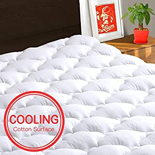 TEXARTIST Mattress Pad Cover Queen, Cooling Mattress Topper, 400 TC Cotton Pillow Top with 8-21 Inch Deep Pocket