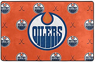 KAQ Fang Mei Edmonton Logo Oilers Ultra Soft Carpet Indoor Fluffy Area Rugs Suitable for Children Living Room Bedroom Home Rugs