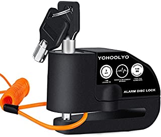 YOHOOLYO Disc Lock Alarm Motorcycle Alarm Padlock with 110db Alarm Sound for Motorcycles Bicycles