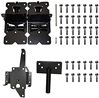 ZEKOO Gate Hinges Self-Closing for Vinyl and PVC Fences with Latch Black Clour