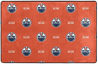 KAQ Fang Mei Edmonton Logo Oilers Ultra Soft Carpet Indoor Fluffy Area Rugs Suitable for Children Living Room Bedroom Home Rugs