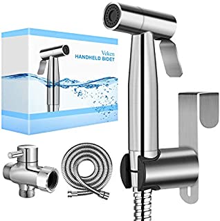 Veken Handheld Bidet Sprayer for Toilet, 2 Water Pressure Option, Spray Attachment with Hose for Feminine Wash, Baby Diaper Cloth Washer Stainless Steel Cleaner and Shower Sprayer for Pet